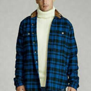 Polo by Ralph Lauren Black and Blue Check Shirt Jacket